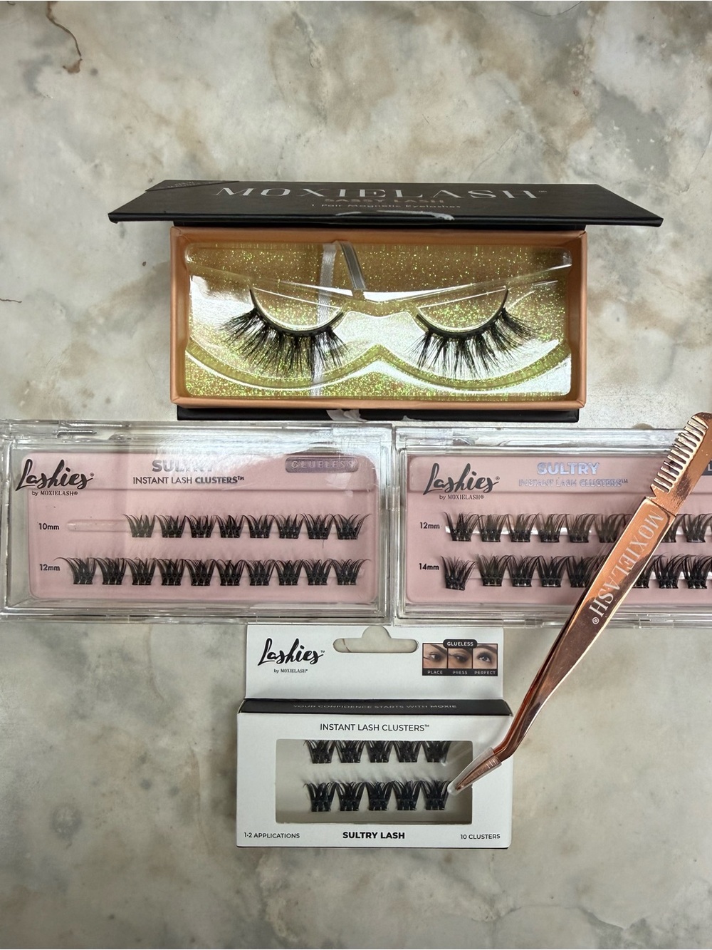 Sultry Black Cluster Lashes & Strip Set and Sassy lashes.